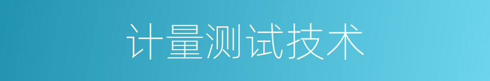 计量测试技术的同义词