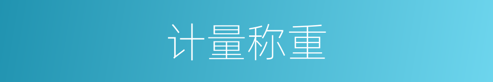 计量称重的同义词