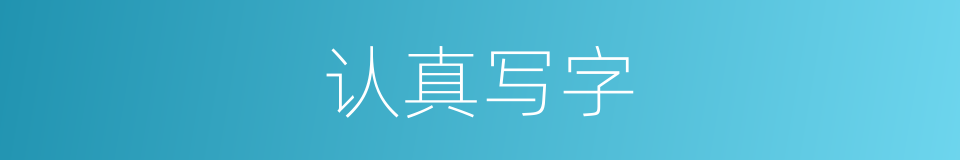 认真写字的同义词