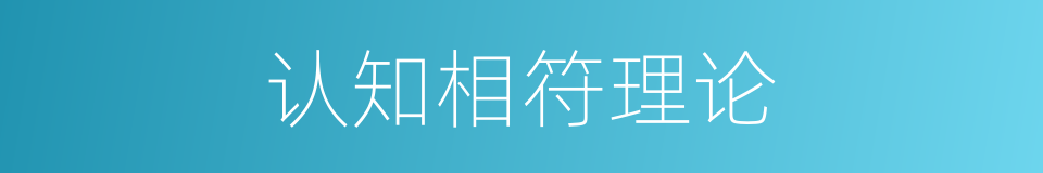 认知相符理论的同义词