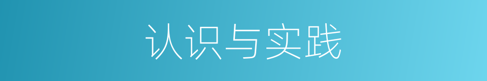 认识与实践的同义词