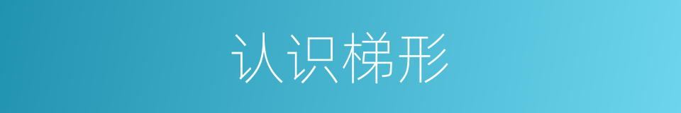 认识梯形的同义词