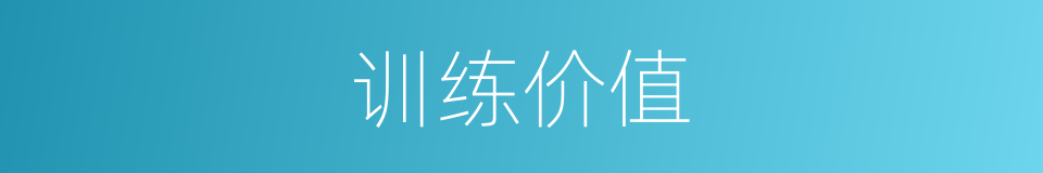 训练价值的同义词