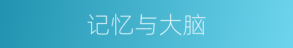 记忆与大脑的同义词