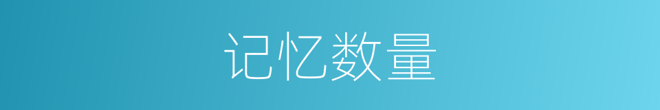 记忆数量的意思