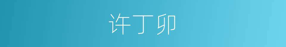 许丁卯的意思