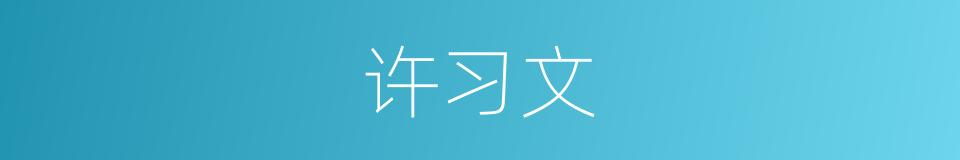 许习文的同义词