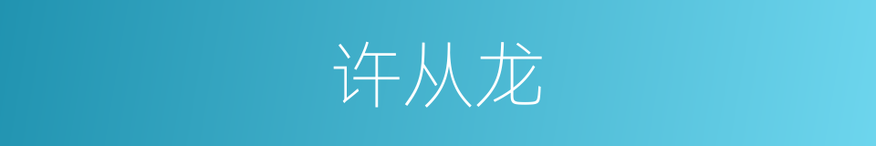 许从龙的同义词
