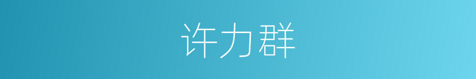 许力群的同义词