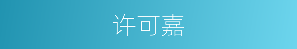 许可嘉的同义词