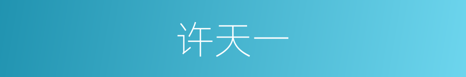 许天一的同义词