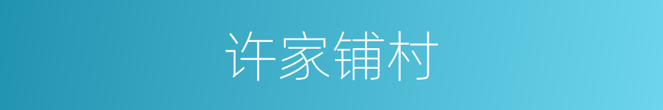 许家铺村的同义词