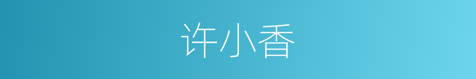 许小香的同义词