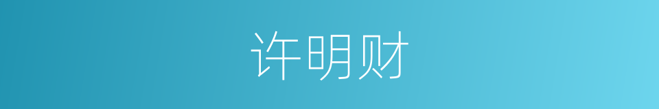许明财的同义词