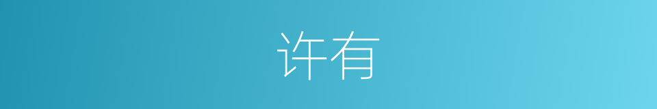 许有的同义词