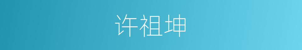 许祖坤的同义词