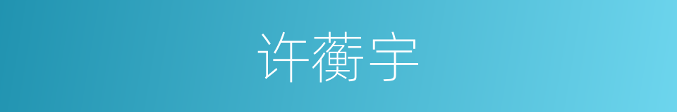 许蘅宇的同义词