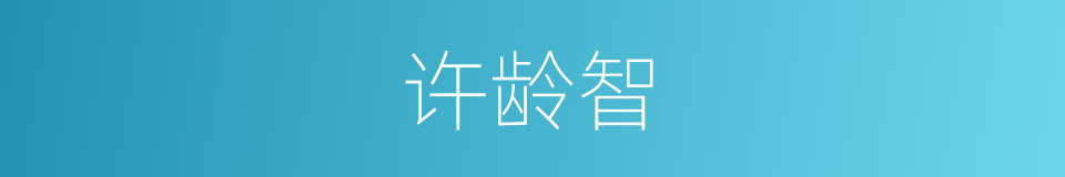 许龄智的同义词