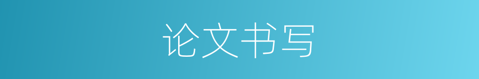 论文书写的意思