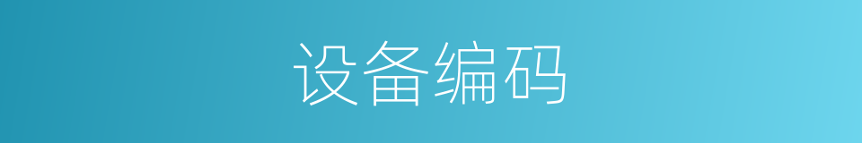 设备编码的同义词