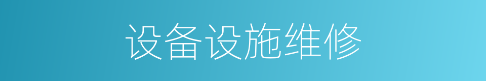 设备设施维修的同义词