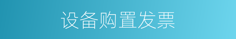 设备购置发票的同义词