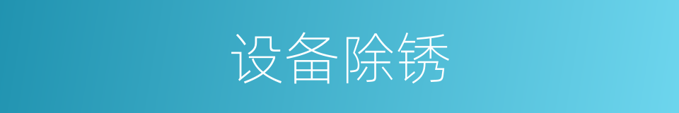 设备除锈的同义词