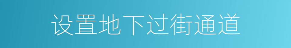 设置地下过街通道的同义词