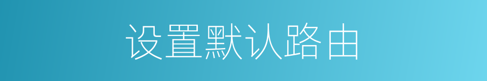 设置默认路由的同义词