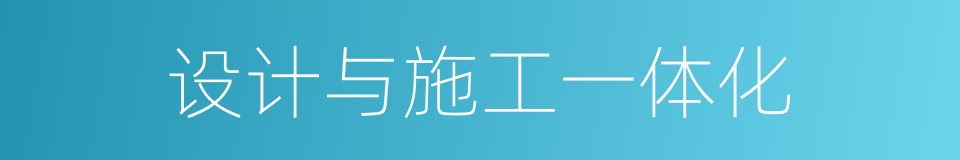 设计与施工一体化的同义词