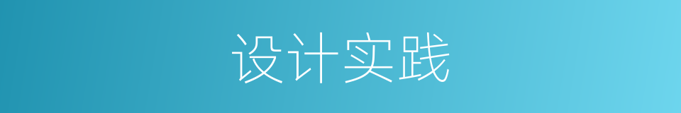 设计实践的同义词