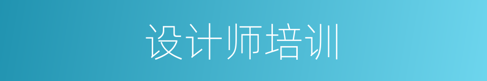 设计师培训的同义词