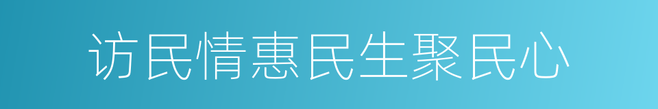 访民情惠民生聚民心的同义词