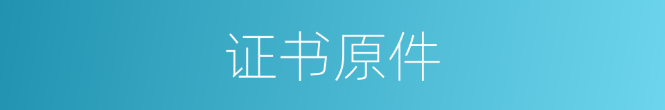 证书原件的同义词