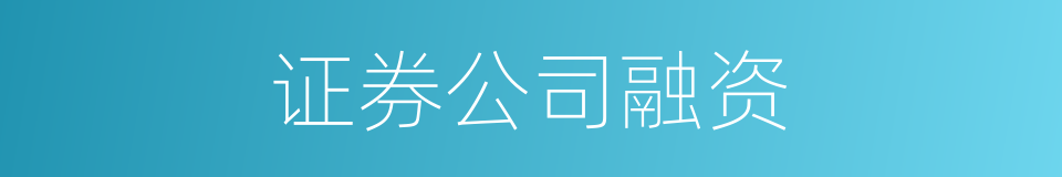 证券公司融资的同义词