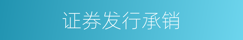 证券发行承销的同义词