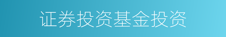 证券投资基金投资的同义词