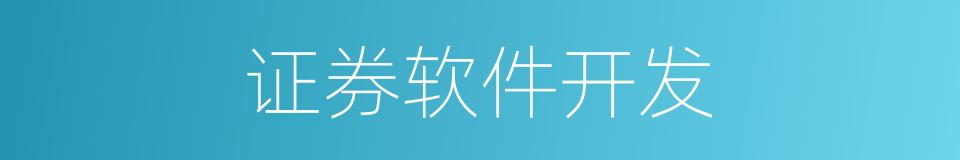 证券软件开发的同义词