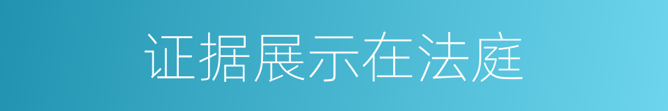 证据展示在法庭的同义词