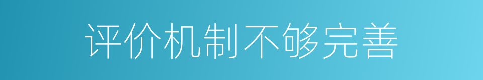 评价机制不够完善的同义词