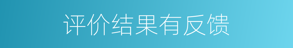 评价结果有反馈的同义词
