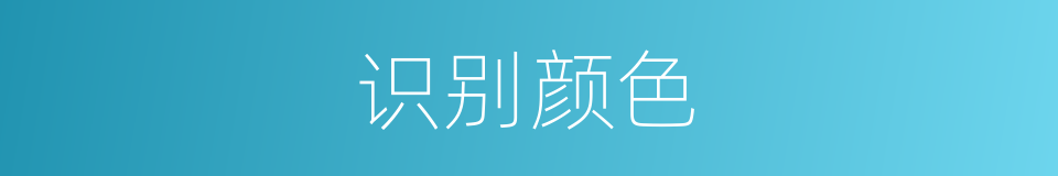 识别颜色的同义词