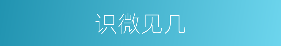 识微见几的意思