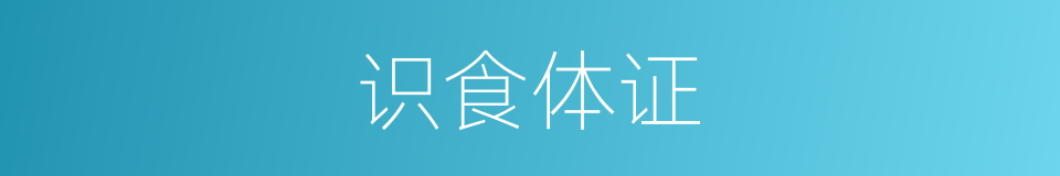 识食体证的意思