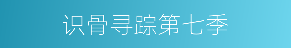 识骨寻踪第七季的同义词