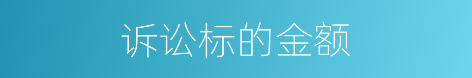 诉讼标的金额的同义词