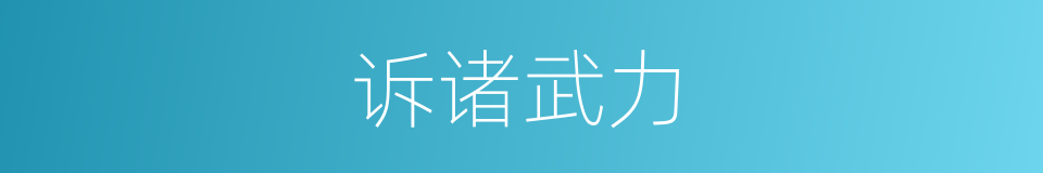 诉诸武力的意思