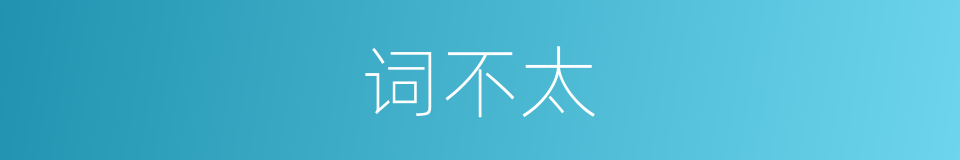 词不太的同义词
