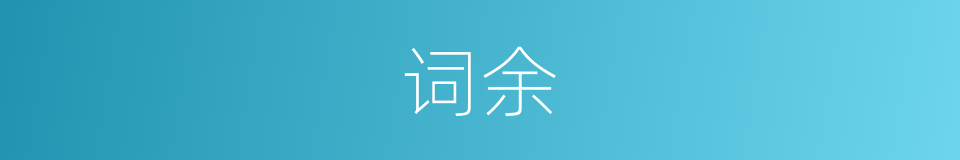词余的意思
