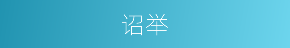 诏举的意思